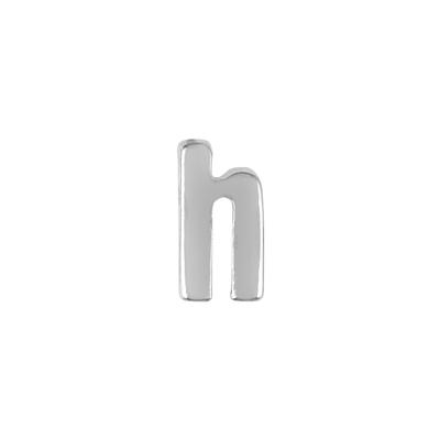 7mm Silver Rhodium Plated Lowercase H - Alphabet Initial Beads - Goody Beads