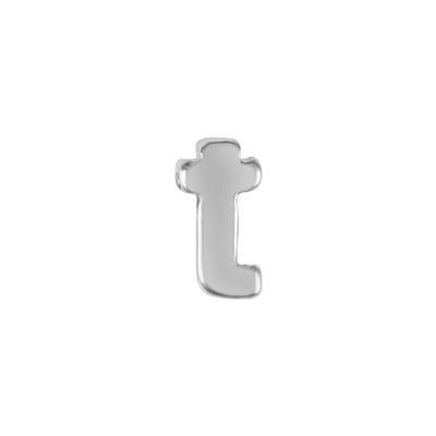 6mm Silver Rhodium Plated Lowercase T - Alphabet Initial Beads - Goody Beads