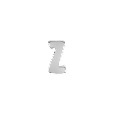 6mm Silver Rhodium Plated Lowercase Z - Alphabet Initial Beads - Goody Beads