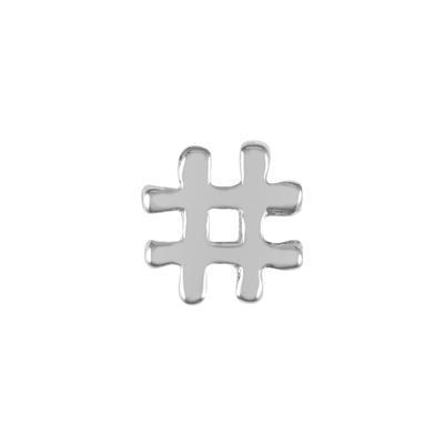 6mm Silver Rhodium Plated Hashtag Beads - Goody Beads