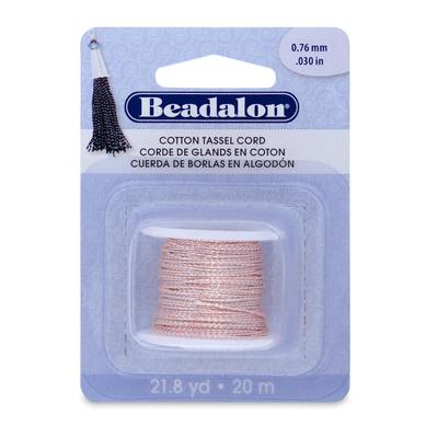 Metallic Silver on Pink Cotton Tassel Cord - Goody Beads