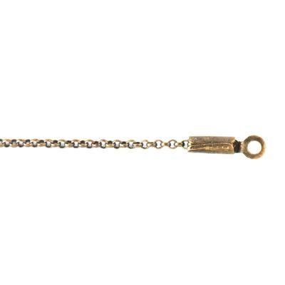 1mm Antique Brass Crimp with Loop Chain Ends - Goody Beads