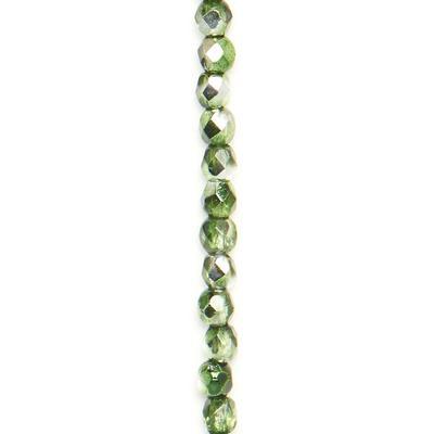 2mm Mirror Fern Green Faceted Czech Fire Polish Beads - Goody Beads