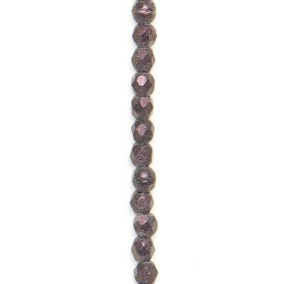 2mm Metallic Suede Dark Plum Faceted Czech Fire Polish Beads - Goody Beads