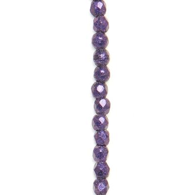 2mm Metallic Suede Purple Faceted Czech Fire Polish Beads - Goody Beads