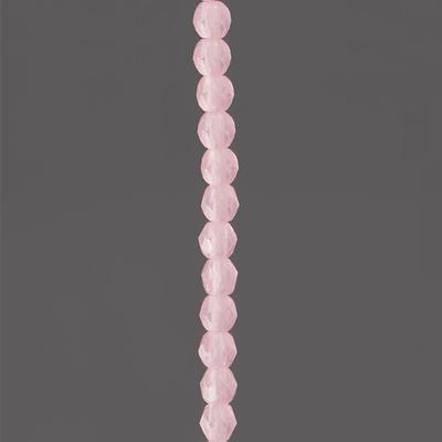 2mm Milky Matte Pink Faceted Czech Fire Polish Beads - Goody Beads