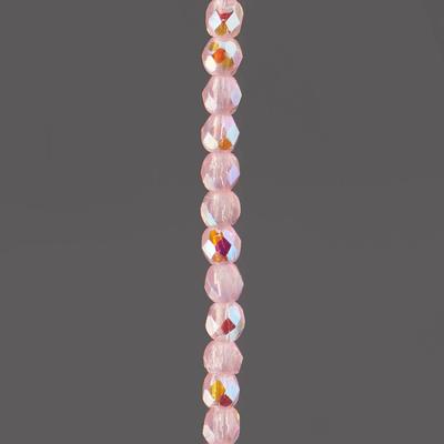 2mm Milky Pink AB Faceted Czech Fire Polish Beads - Goody Beads