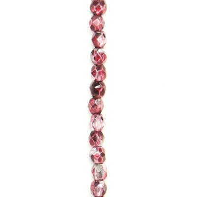 2mm Mirror Cranberry Faceted Czech Fire Polish Beads - Goody Beads