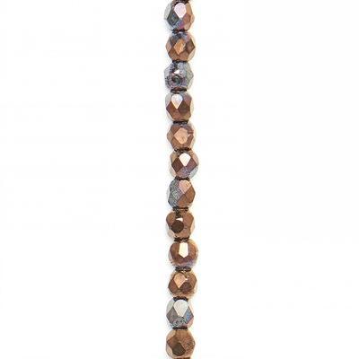 2mm Jet Matte Bronze Vega Faceted Czech Fire Polish Beads - Goody Beads