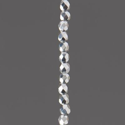 2mm Silver Faceted Czech Fire Polish Beads - Goody Beads