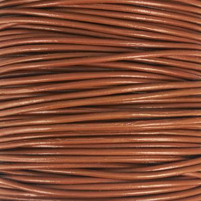 1mm Light Brown Round Leather Cord - 2 Meters - Goody Beads