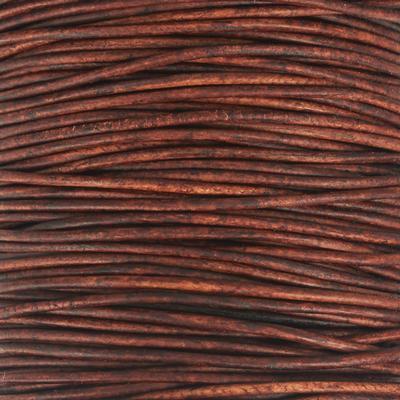 1mm Natural Red Brown Round Leather Cord - 2 Meters - Goody Beads