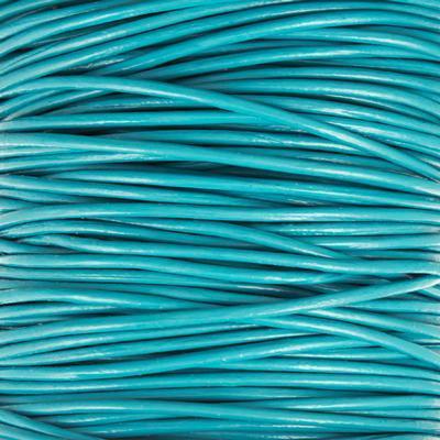 1mm Turquoise Round Leather Cord - 2 Meters - Goody Beads