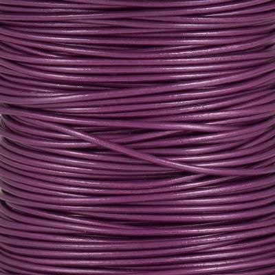 1mm Metallic Berry Round Leather Cord - 2 Meters - Goody Beads