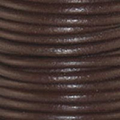 2mm Chocolate Round Leather Cord - 2 Meters - Goody Beads