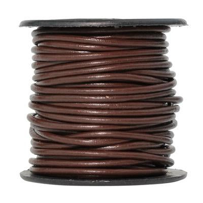 2mm Chocolate Round Leather Cord 10 Meter Spool