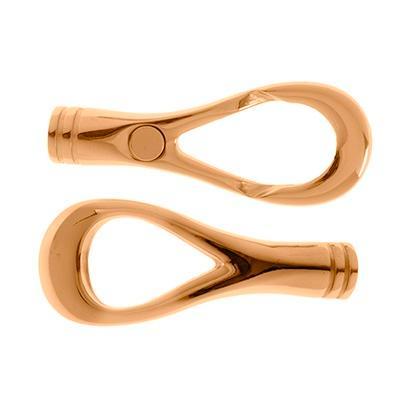 Rose Gold Stainless Steel Open Frame Magnetic Clasp for 5mm Round Leather