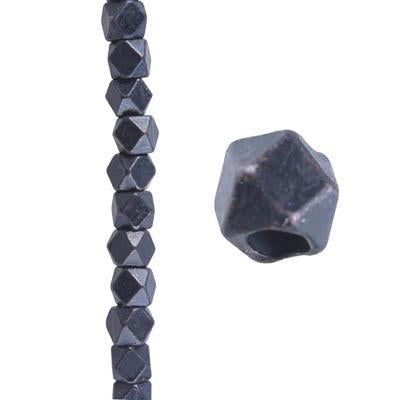 4.5mm Cornerless Cube Black Over Brass Beads