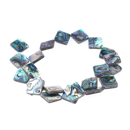 Abalone Shell 16mm Flat Diamond 15-16 Inch