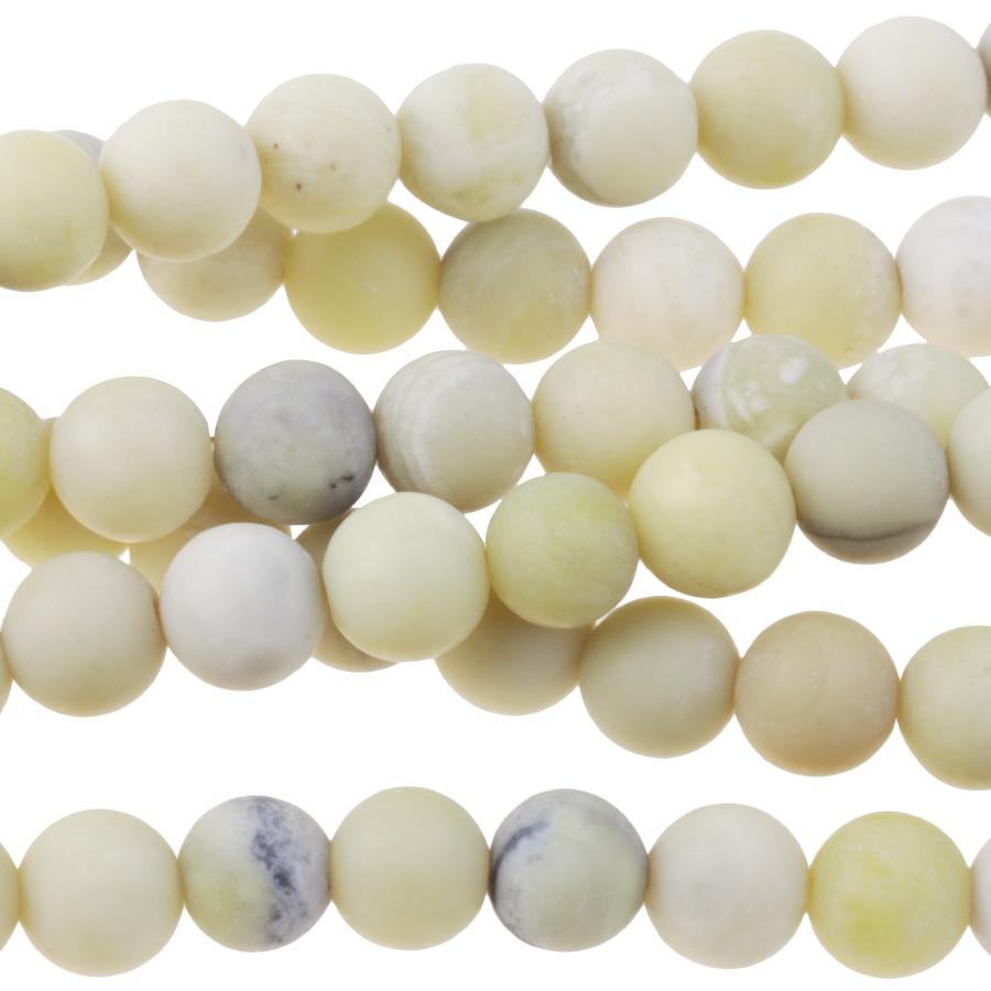 MATTE Australian Butter Jasper 6mm Round 8-Inch - Goody Beads