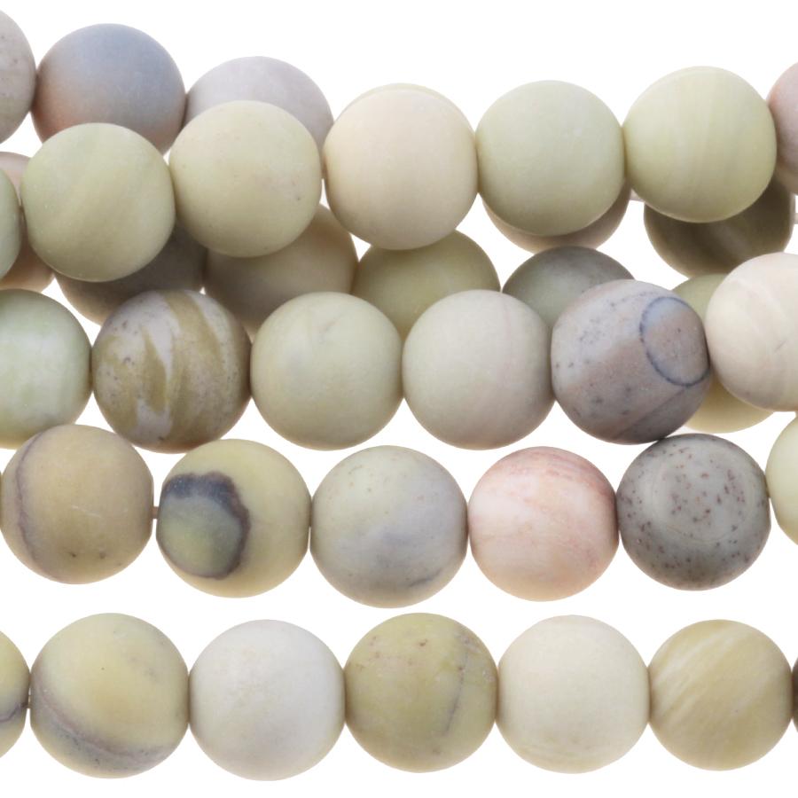 MATTE Australian Butter Jasper 8mm Round 8-Inch - Goody Beads