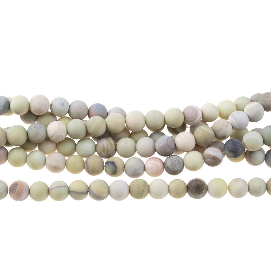 MATTE Australian Butter Jasper 8mm Round 8-Inch - Goody Beads