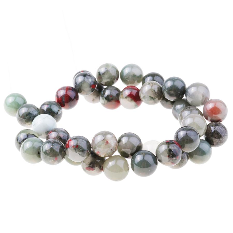 African Blood Stone 10mm Round 15-16 Inch