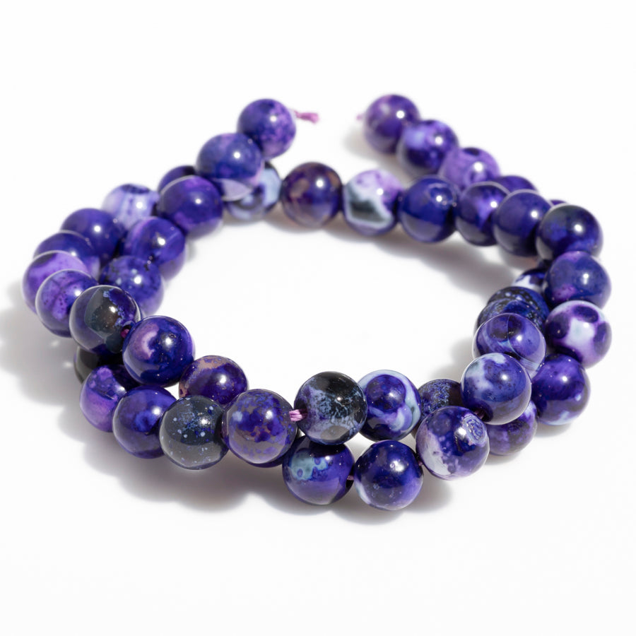 Ancient Cellar Purple Agate 8mm Round - 15-16 Inch