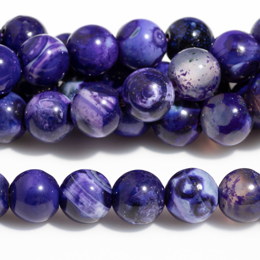 Ancient Cellar Purple Agate 8mm Round - 15-16 Inch