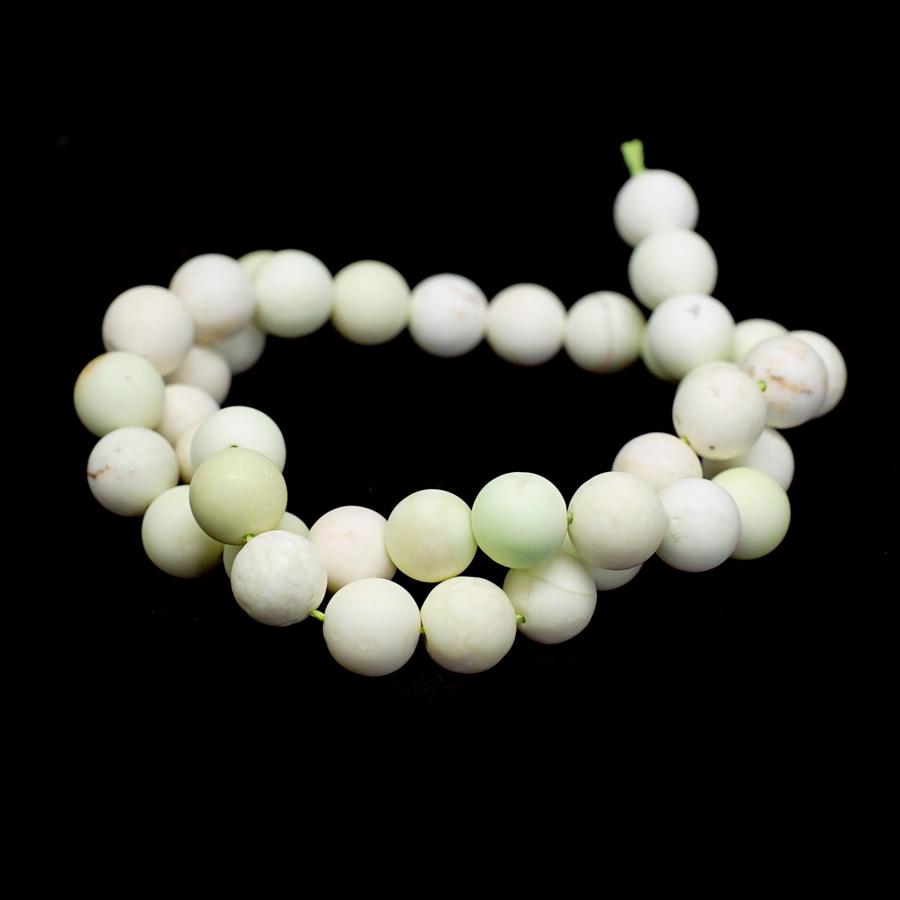 Australian Chrysoprase Lemon, Matte 10mm Round - 15-16 Inch