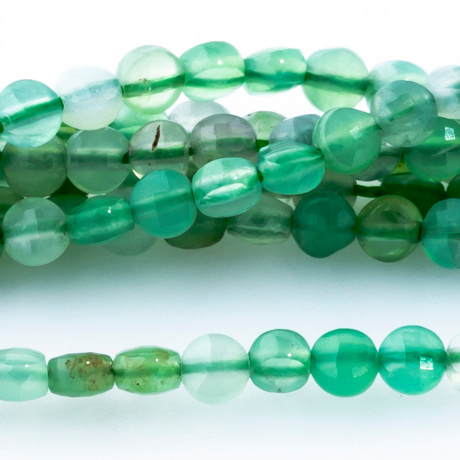 Australian Chrysoprase 2mm Coin Faceted A Grade - 15-16 Inch