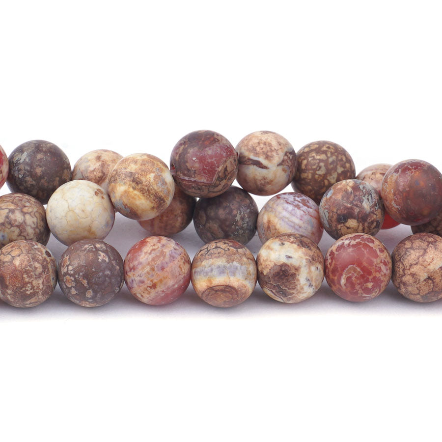 Ancient Cellar Red Agate 10mm Matte Round - Limited Editions - Goody Beads