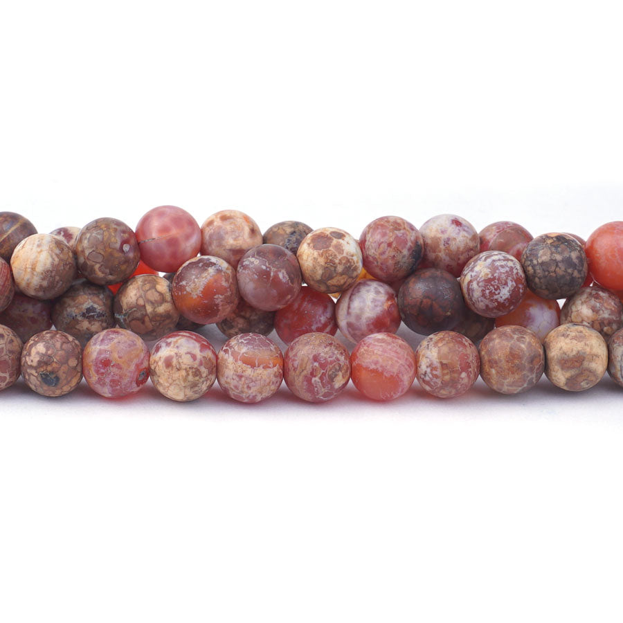 Ancient Cellar Red Agate 8mm Matte Round - Limited Editions - Goody Beads