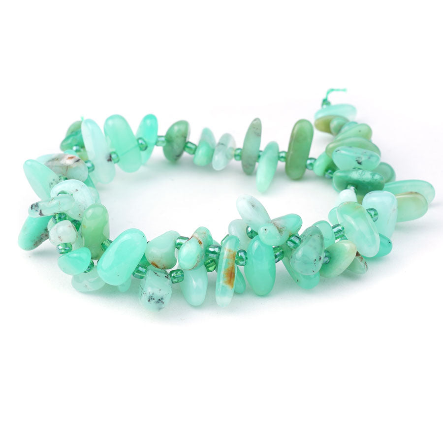 Australian Chrysoprase 3X10-20mm Chips AA Grade - 15-16 Inch - Goody Beads