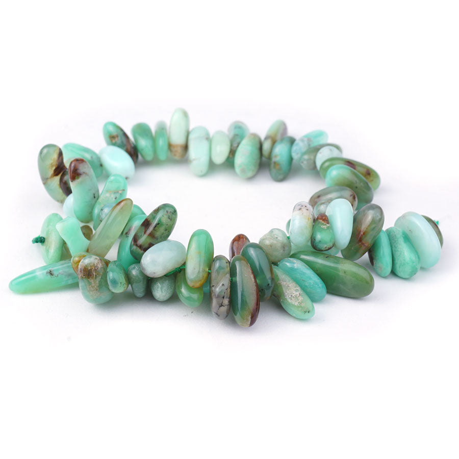 Australian Chrysoprase 4-7X15-20mm Chips A Grade - 15-16 Inch - Goody Beads