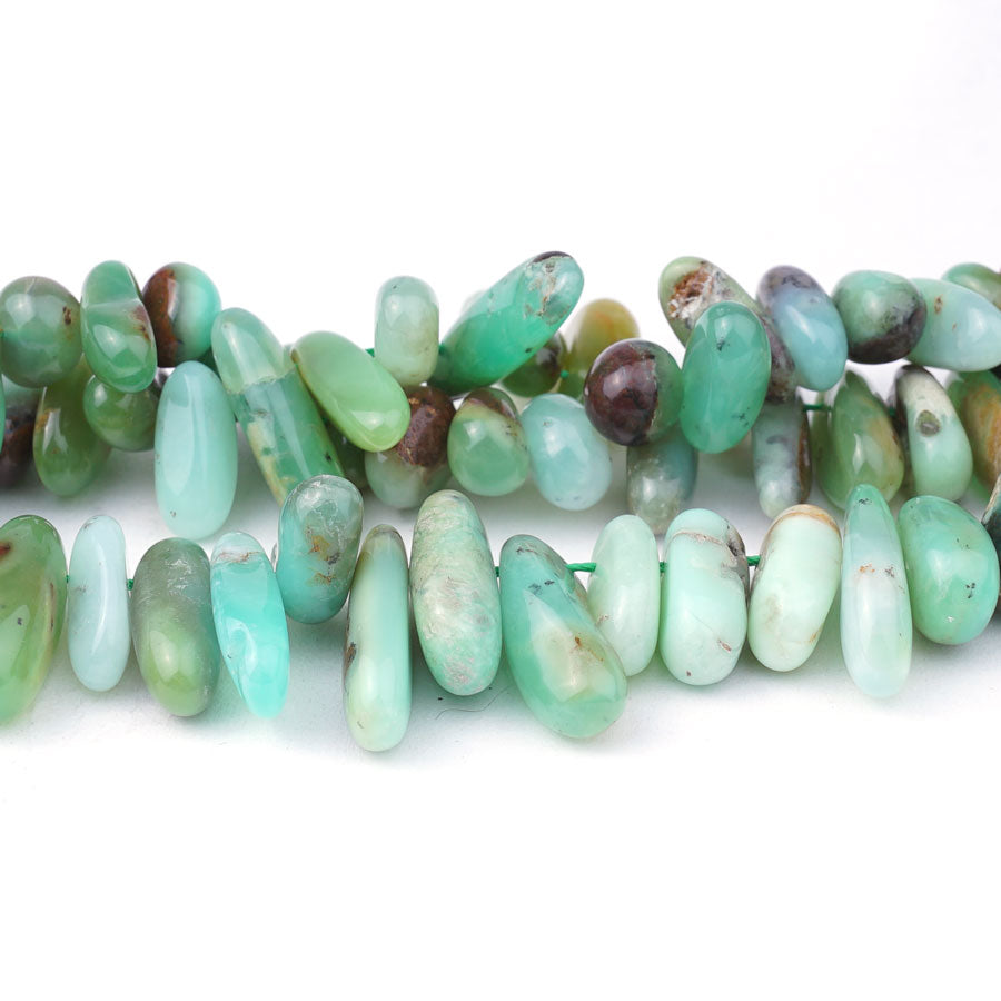 Australian Chrysoprase 4-7X15-20mm Chips A Grade - 15-16 Inch - Goody Beads