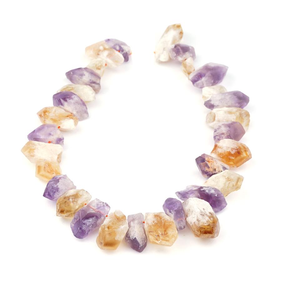 Amethyst & Citrine 16x35mm Nugget Rough, Top Drill - 15-16 Inch