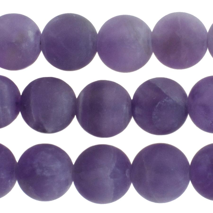 MATTE Amethyst 10mm Round 15-16 Inch