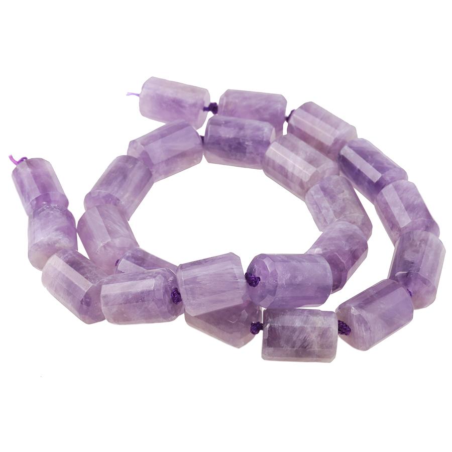 Amethyst 10x15mm Faceted Cylinder 15-16 Inch