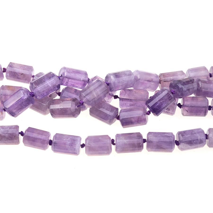 Amethyst 10x15mm Faceted Cylinder 15-16 Inch