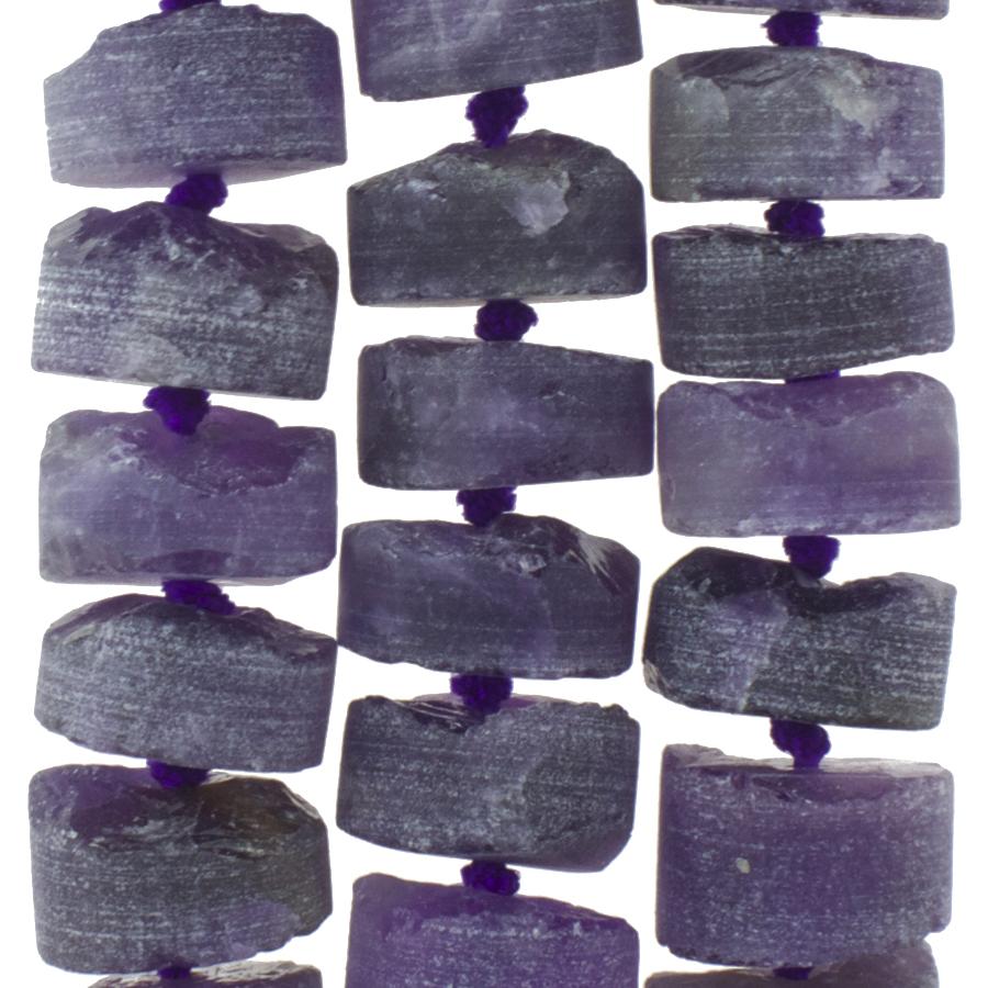 Amethyst 12mm Irregular Rough Heishi 8-Inch