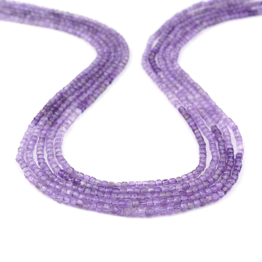 Amethyst 2mm Table Cut Cube Banded - 15-16 Inch - Goody Beads