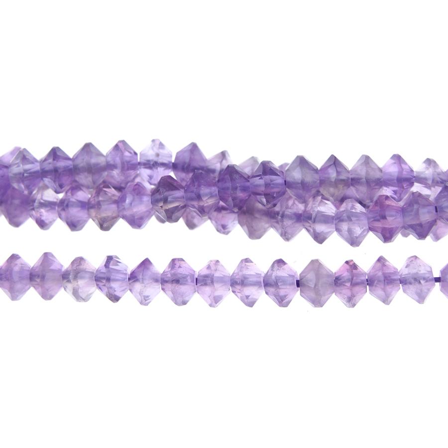 Amethyst Diamond Cut, Faceted 3x4mm Saucer - 15-16 Inch