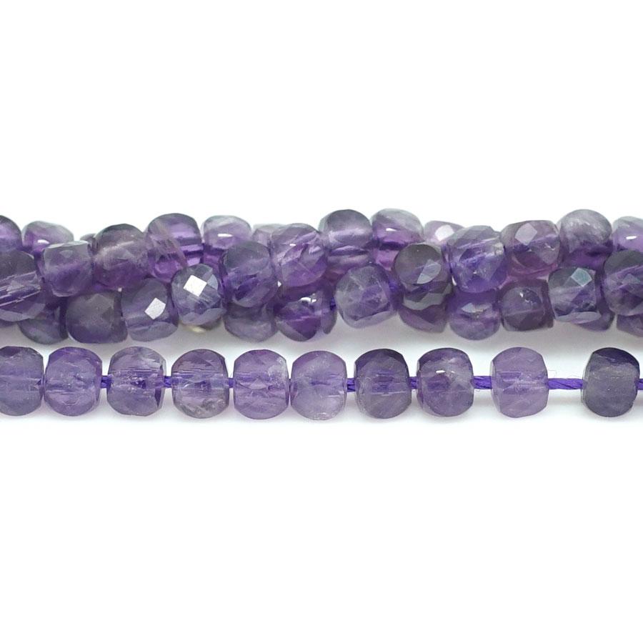 Amethyst Faceted 4-4.5mm Cube - 15-16 Inch