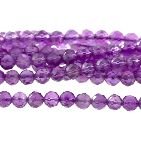 Amethyst 4mm Round Faceted A Grade - 15-16 Inch - Goody Beads