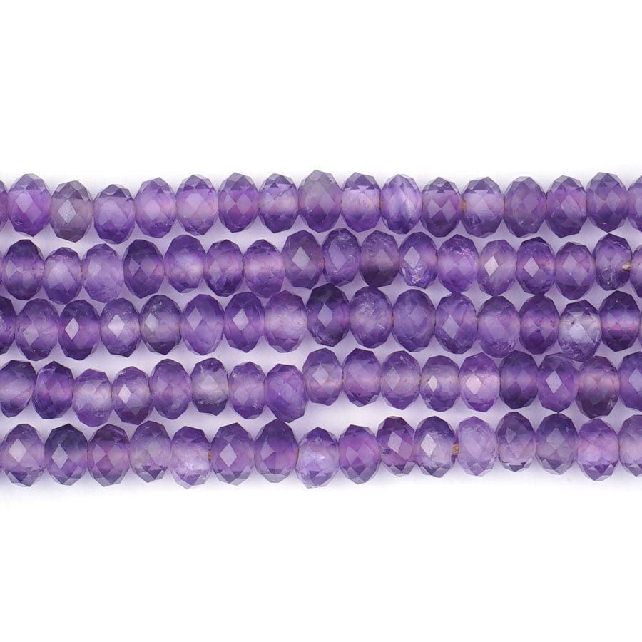 Amethyst Natural 4X6mm Rondelle Faceted A Grade - Large Hole Beads - Goody Beads