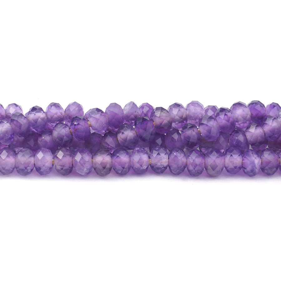 Amethyst Natural 4X6mm Rondelle Faceted A Grade - Large Hole Beads - Goody Beads
