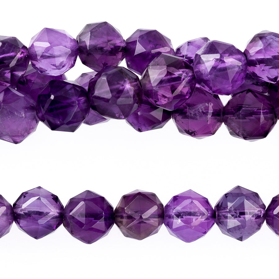 Amethyst 6mm Double Heart Faceted - 15-16 Inch