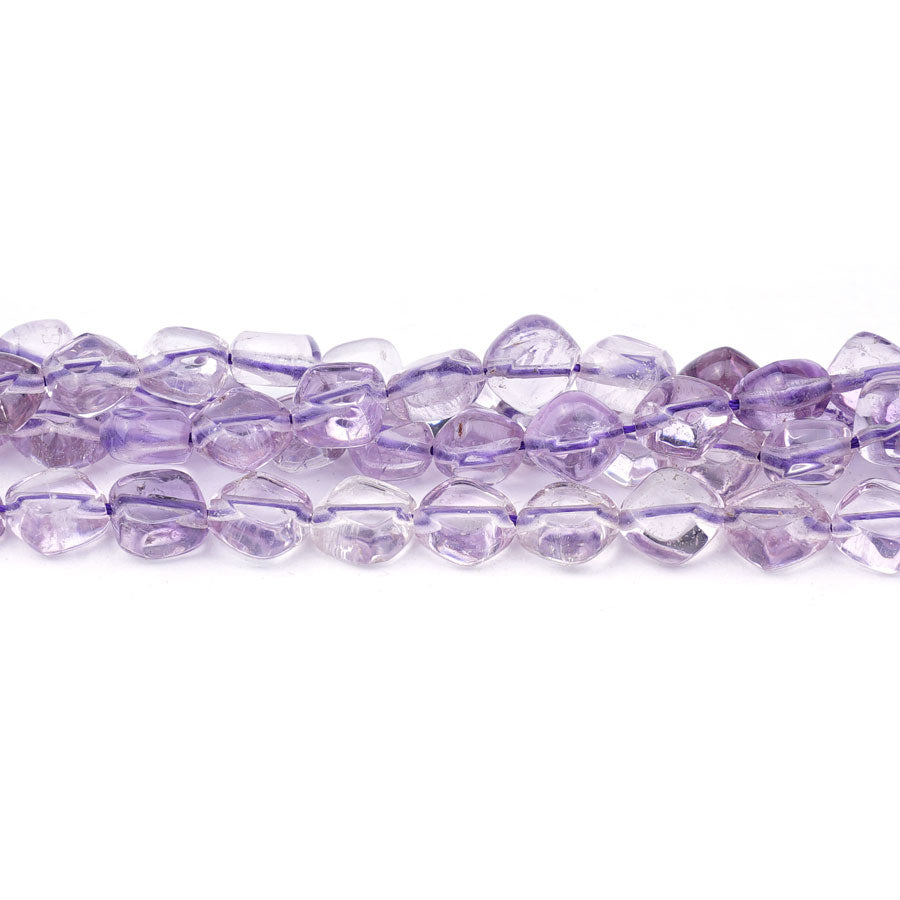 8mm Light Amethyst Natural Flad Diamond AA Grade - 15-16 Inch - Goody Beads