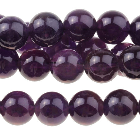 Amethyst  8mm Round - 8-inch